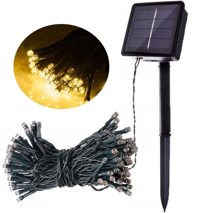 Instalatie de Craciun solara, UBX®, 120 leduri, 8 programe, lumina calda, lungime 20 m, impermeabila IP65