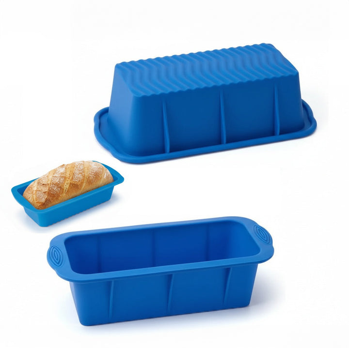 Forma din silicon de copt chec, Zola,  temperaturi de la -40 la 260 grade, 25 x 12.5 x 7, albastra