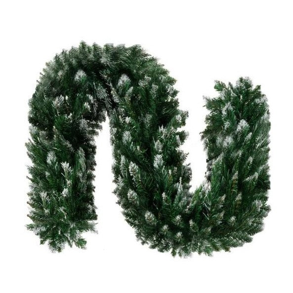 Ghirlanda decorativa de brad, Zola, pentru Craciun, varfuri albe de zapada, 270 x 29 cm