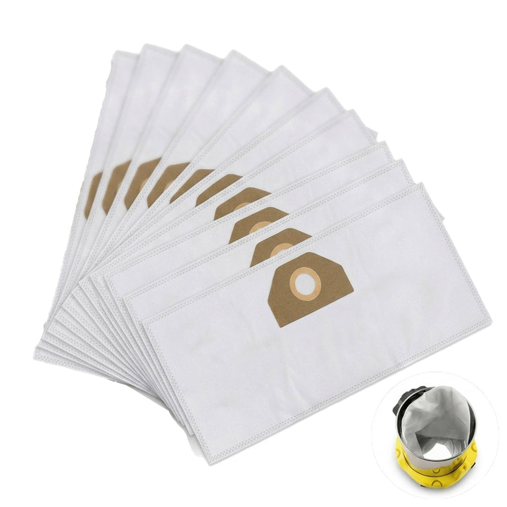 Set 10 saci aspirator, Zola, compatibili cu Karcher WD3 / SE4001, microfibra, 58.5 x 35 cm, alb