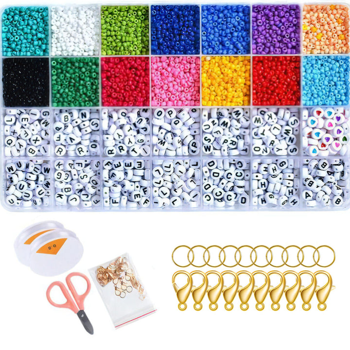 Set creatie bratari, Zola, 4200 piese, diverse modele de margele si accesorii, organizator cu 28 de compartimente, multicolor