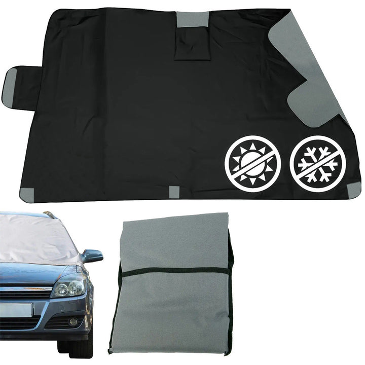 Parasolar iarna parbriz anti-inghet, Zola®, rezistent la apa, 160x120 cm, negru-gri