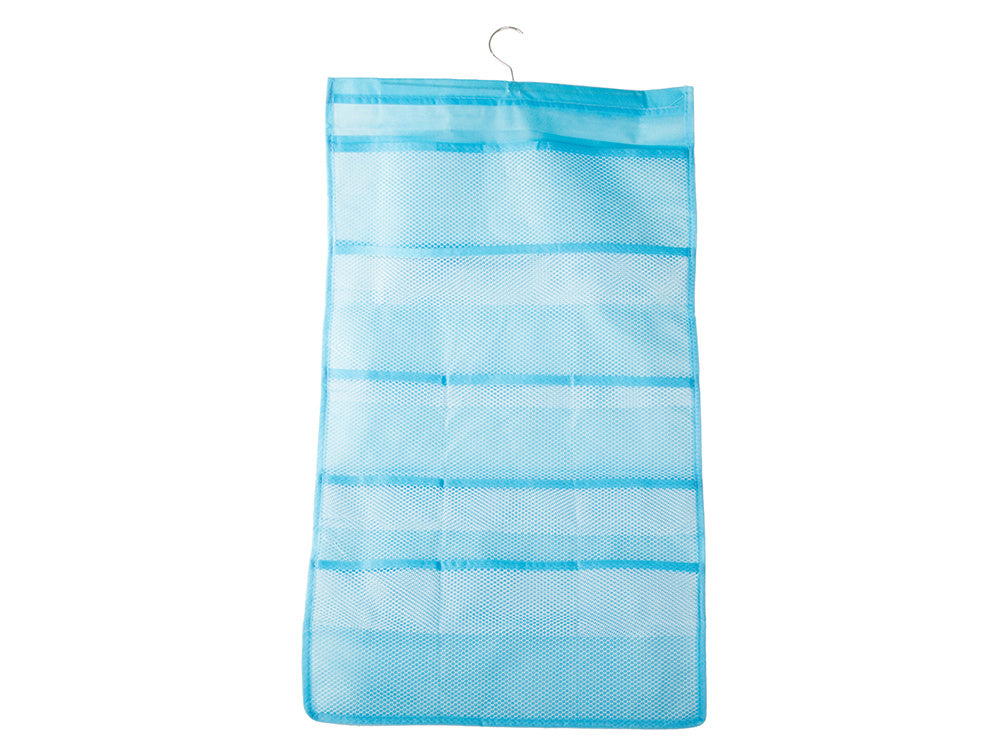 Organizator tip umeras cu doua fete, Zola®, pentru lenjerie de corp, stutiene/ chiloti/ sosete, 22 compartimente, albastru