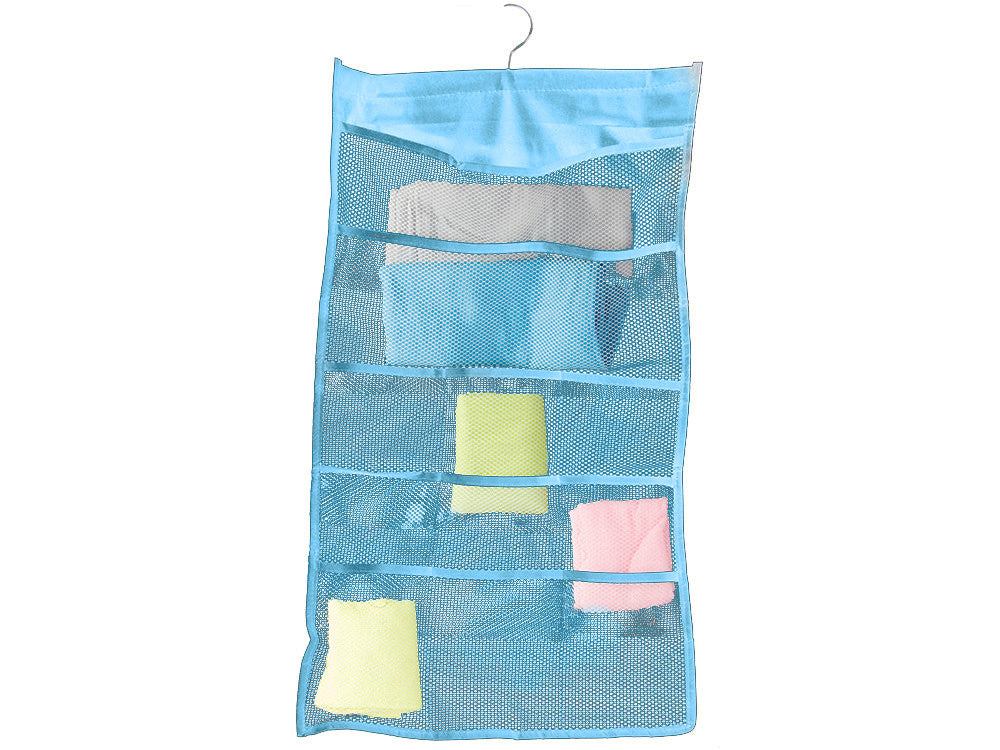 Organizator tip umeras cu doua fete, Zola®, pentru lenjerie de corp, stutiene/ chiloti/ sosete, 22 compartimente, albastru
