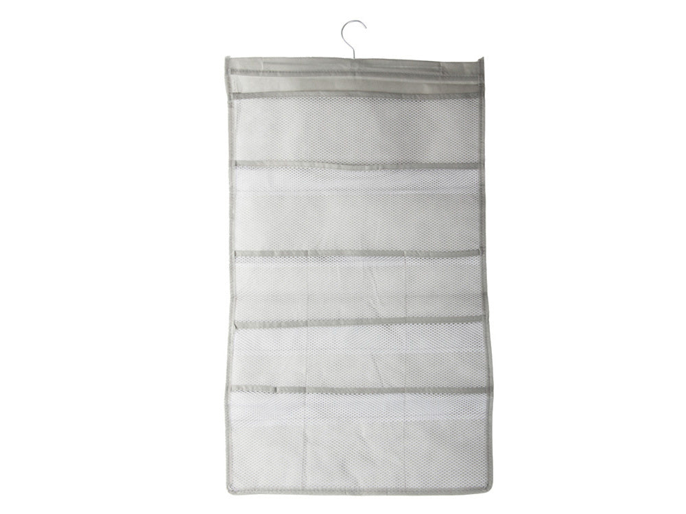 Organizator tip umeras cu doua fete, Zola®, pentru lenjerie de corp, stutiene/ chiloti/ sosete, 22 compartimente, gri