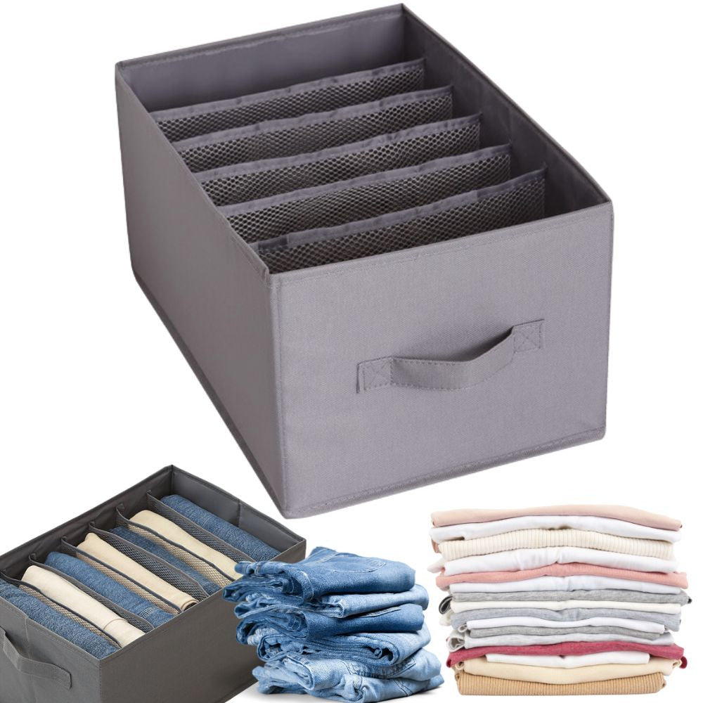 Organizator pentru haine, Zola, 9 compartimente, 36x25x20 cm, gri