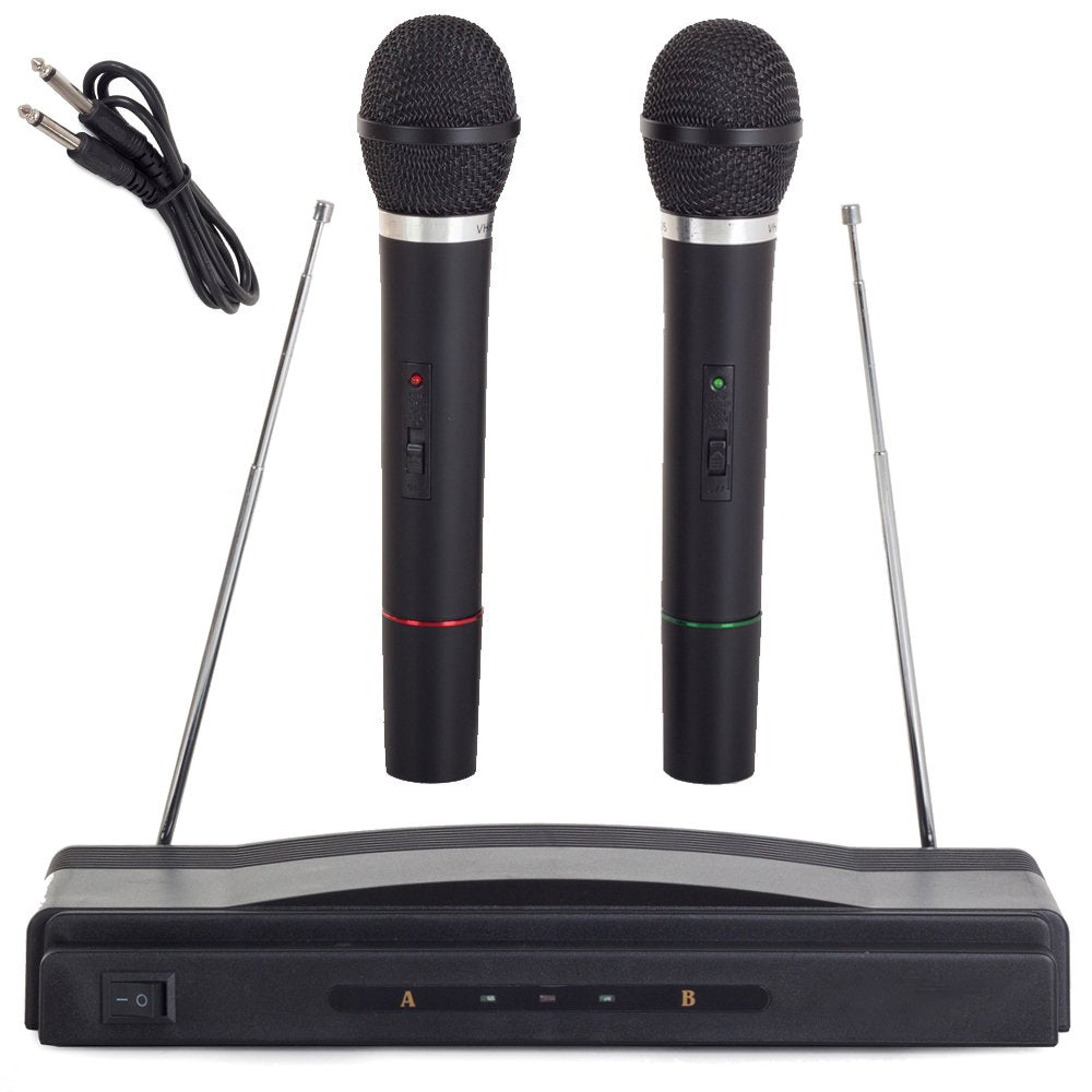 Set pentru Karaoke, Zola®, statie cu 2 microfoane fara fir, negru