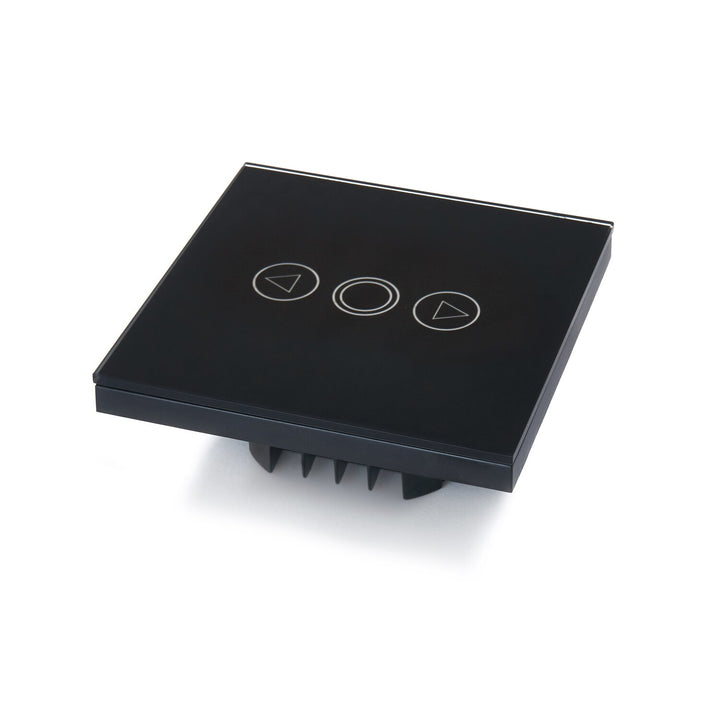 Intrerupator cu touch, Zola®, negru, functie de reglare a intensitatii, butoane iluminate, panou sticla, 8.6x8.6x3.3 cm