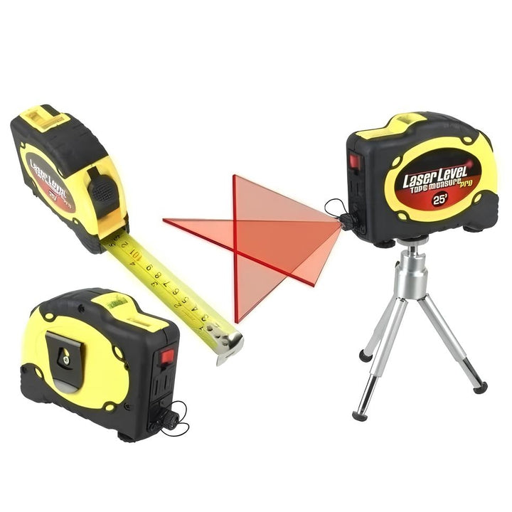 Nivela laser cu ruleta, Zola®, masoara 7.5 m , poloboc integrat, trepied, unda laser 630-680 nm, 35x110x80 mm, galben/negru