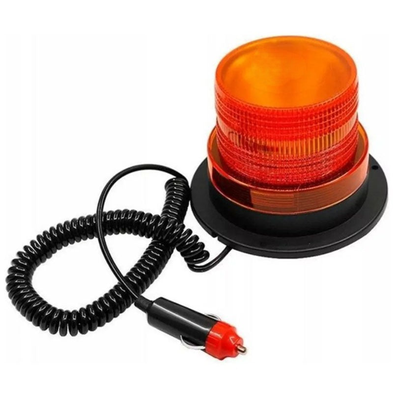 Girofar, Zola®, alimentare 12/24 V, cablu spiralat, 24 LED-uri, 130x98 mm, plastic, portocaliu